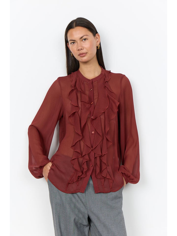 soyaconcept Bluse "Naia" in Rotbraun - XL