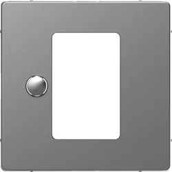 Merten MEG5775-6036 Zentralplatte für Universal Temperaturregler-Einsatz mit Touch-Display Edelstahl, System Design MEG57756036