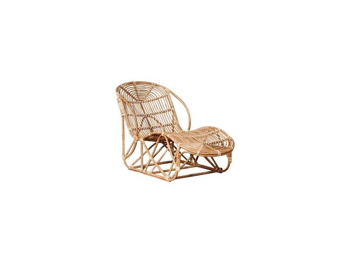 Chaise longue en rotin beige, fixe, intérieur/extérieur - Chehoma