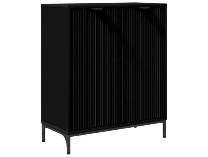 TEKGHUT Sideboard Schwarz 69,5 x 33 x 82 cm Holzwerkstoff Metallfüße, Scharniertüren, Wandbefestigungs-Set, viel Stauraum, kratzfest, Esszimmer, Küche, Wohnzimmer