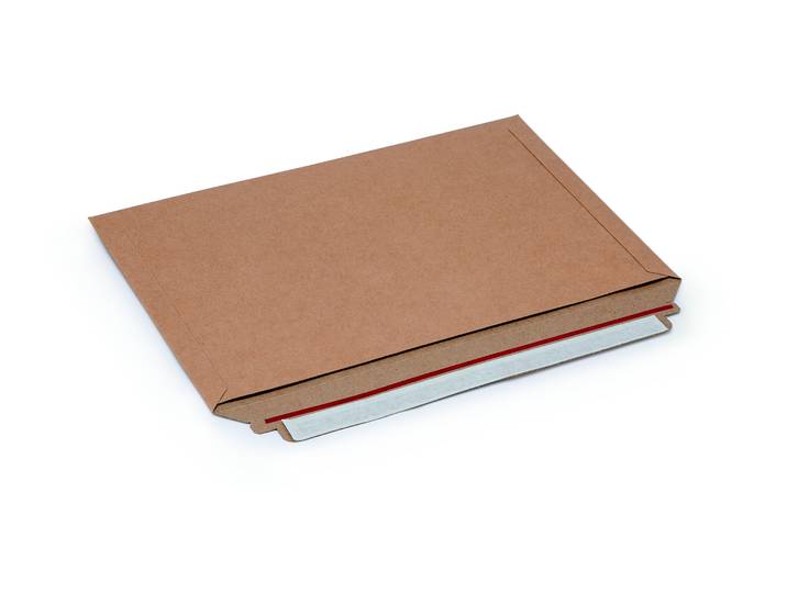 RAJA Pochette carton plat brun autocollante bande protectrice - 33,4 x 23,4 cm - Lot de 100