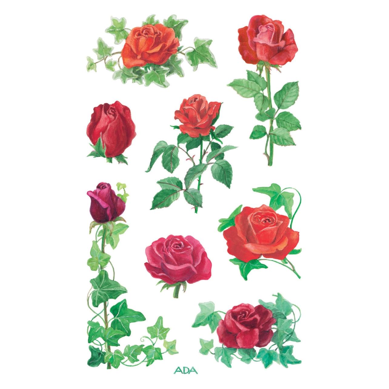 Z-Design Aufkleber Rosen Efeu (24 Sticker) (54261)