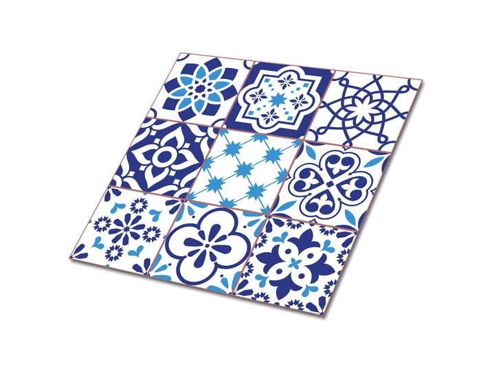Tulup Selbstklebende Wandfliesen 9 Stück 30x30 cm - Azulejos-Muster, Blau, Quadratisch, 30x1.6x30 cm, Tapeten & Wandverkleidungen, Wandtattoos & Sticker