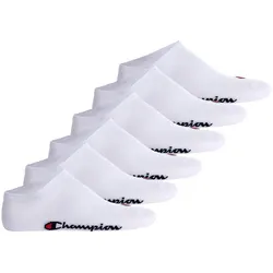 Champion Unisex Sneaker Socken, 6er Pack - Sneaker Socken Basic, Logo Weiß / EU 35-38