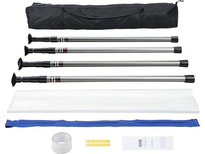 VEVOR Porte anti-poussière Cloison anti-poussière 230 x 120 cm\, porte de chantier Porte anti-poussière Fermeture magnétique Protection anti-poussière ultra fiable\, porte de chantier pour rénovations et transformations\, support réglable 1\,1-3\,6 m