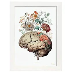 POSTER Anatomie Gehirn A4 Weißer Rahmen