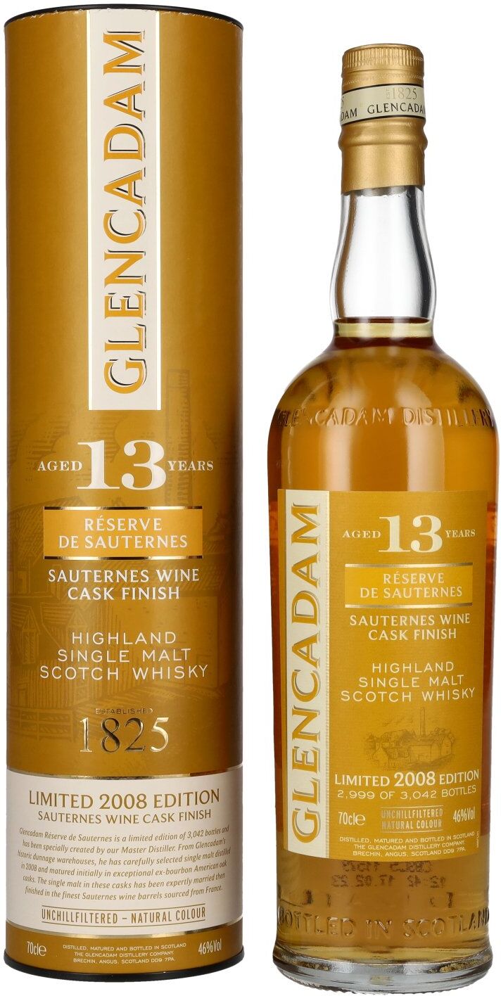 Glencadam 13 Years Old Sauternes Wine Cask Finish Limited Edition 2008 46% Vol. 0,7l in Geschenkbox