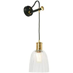 Elstead Lighting, Gartenbeleuchtung, Douille Wandleuchte E27 Schwarz-Messing poliert (E27, IP20, IP55)