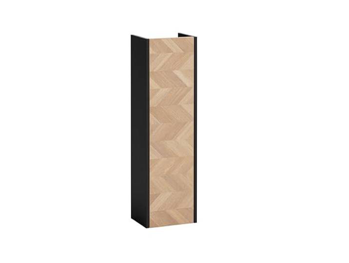 Schildmeyer Lorna Highboard 160682, Schwarz matt/Fischgräten Dekor