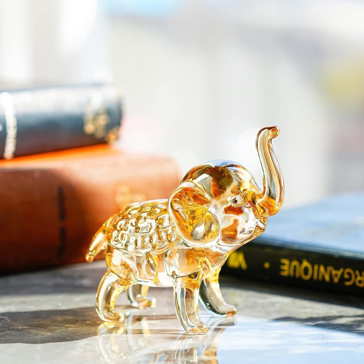 Cosensi Kristallen Olifant - Handgemaakt Decoratief Beeldje - Champagnekleur