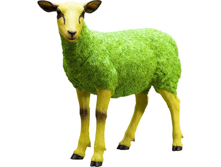 Dekofigur KARE DESIGN Sheep Colore Green , grün, B:59cm H:49cm T:21cm, Polyresin, Dekofiguren, Dekofigur