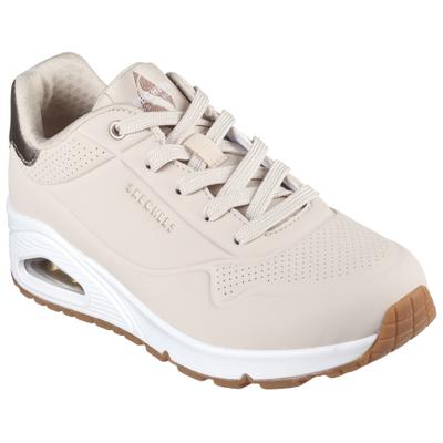 Sneaker SKECHERS "UNO GOLDEN AIR", Damen, Gr. 36, Textil, beige, Lederimitat, Schuhe Sneaker, Freizeitschuh, Halbschuh, Schnürschuh mit Metallic-Einsatz, Topseller