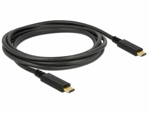 Delock USB-C Kabel USB-C Stecker, USB-C Stecker 2.00m Schwarz 83668