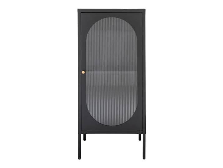 möbelando Standvitrine >Adelaide< in Schwarz, Metall - 50x110x35cm (BxHxT)