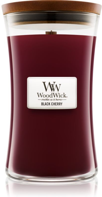 Woodwick Black Cherry bougie parfumée avec mèche en bois 609.5 g