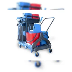 Plock GmbH SemyTop Reinigungswagen mit aufgesetztem Doppelfahrwagen