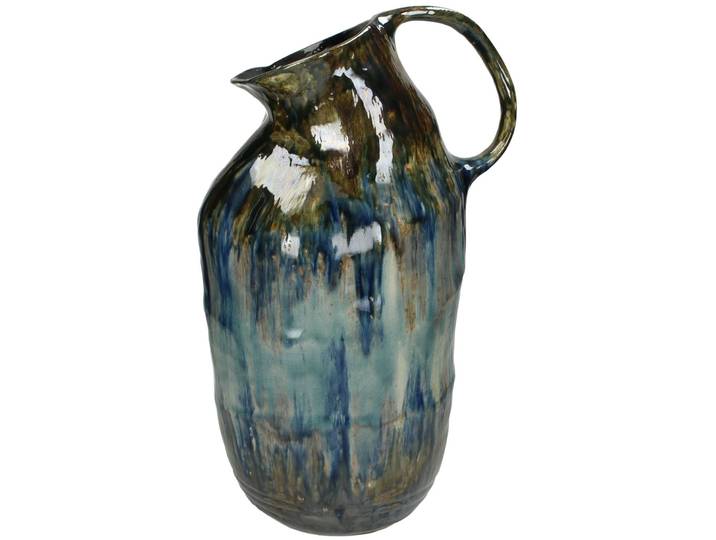 Vase - Farbe: blau - Material: Steingut - 131