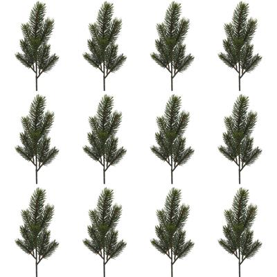 Winterliche Kunstpflanze CREATIV GREEN "Weihnachtsdeko", grün, H:40cm, Kunststoff, Kunstpflanzen, Zweig, 12 Stück im Set