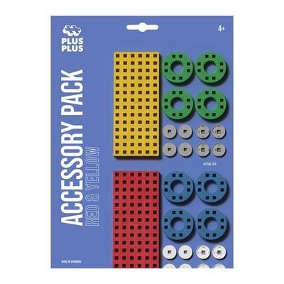 Plus-Plus Zubehörset mit Räder, rot/gelb