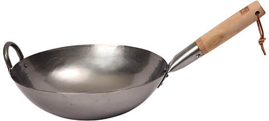 School of Wok by Dexam 30cm Round Bottom Uncoated Carbon Steel Craft Wok