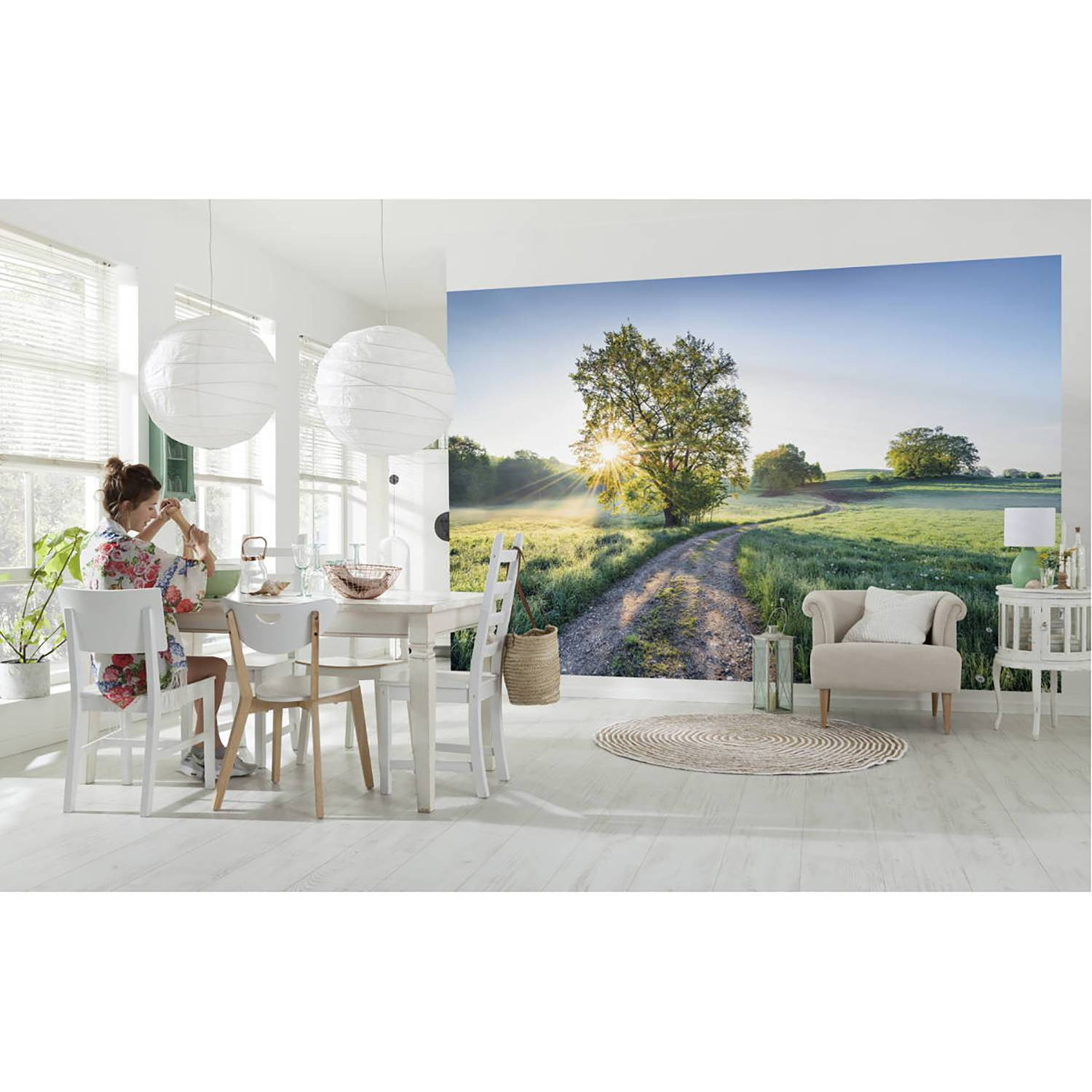 home24 Fotobehang A New Day in Paradise Multicolour Blauw B: 400 cm, H: 250 cm