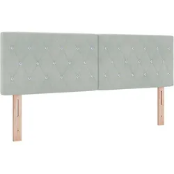 vidaXL Samt-Kopfteil Argyle mit Kopfteil Hellgrau 140 cm Samt