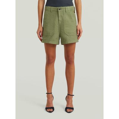 Shorts G-STAR "Fatigue Shorts", Damen, Gr. 30, grün (four leaf clover gd), Obermaterial: 70% Baumwolle, 30% Baumwolle, Hosen Shorts