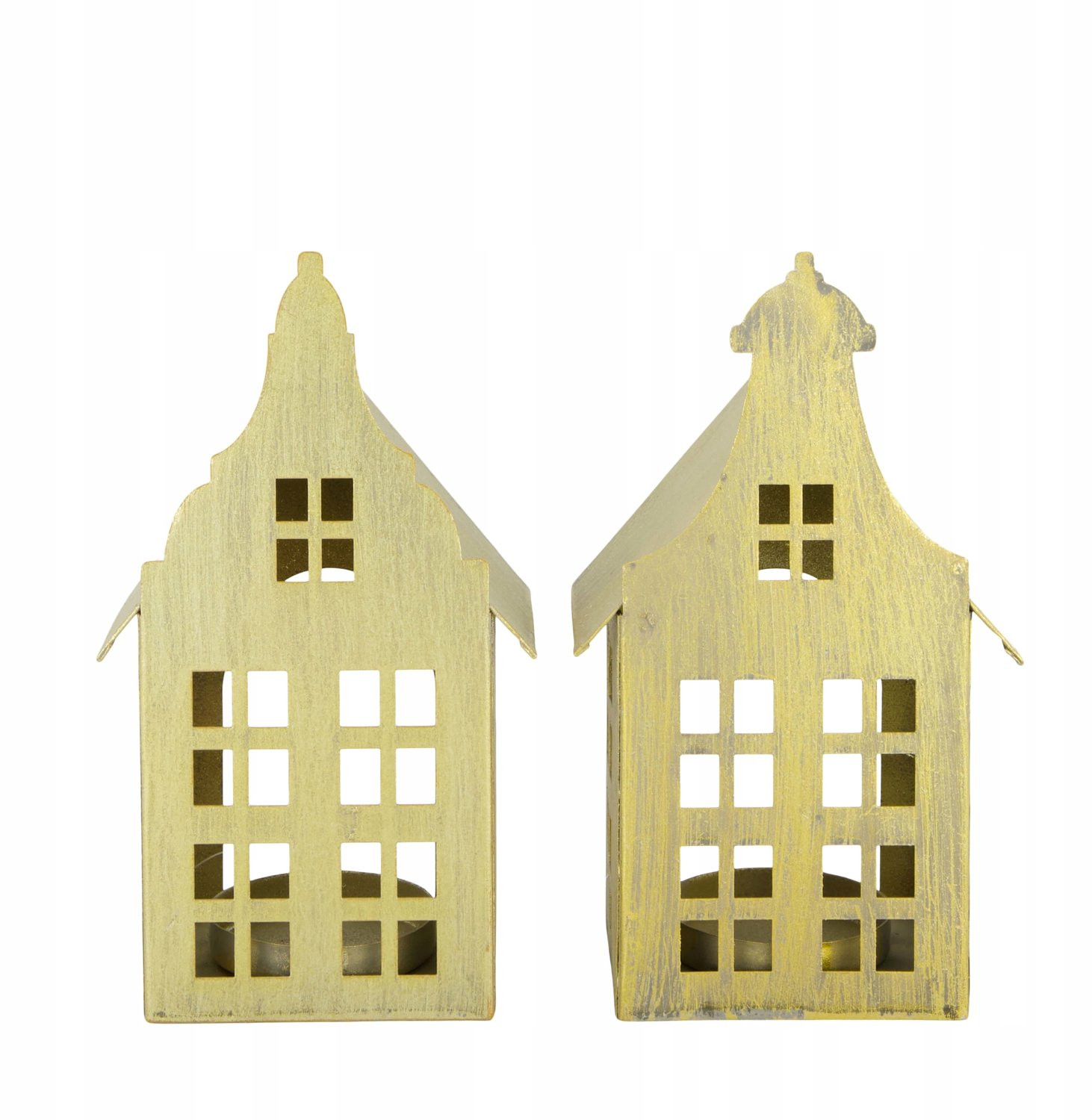 Gouden Metalen Huis Kaarshouder Mix