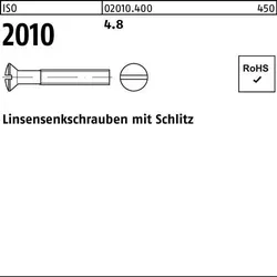 Linsensenkschraube ISO 2010 Schlitz M2,5x 6 4.8 2000 Stück