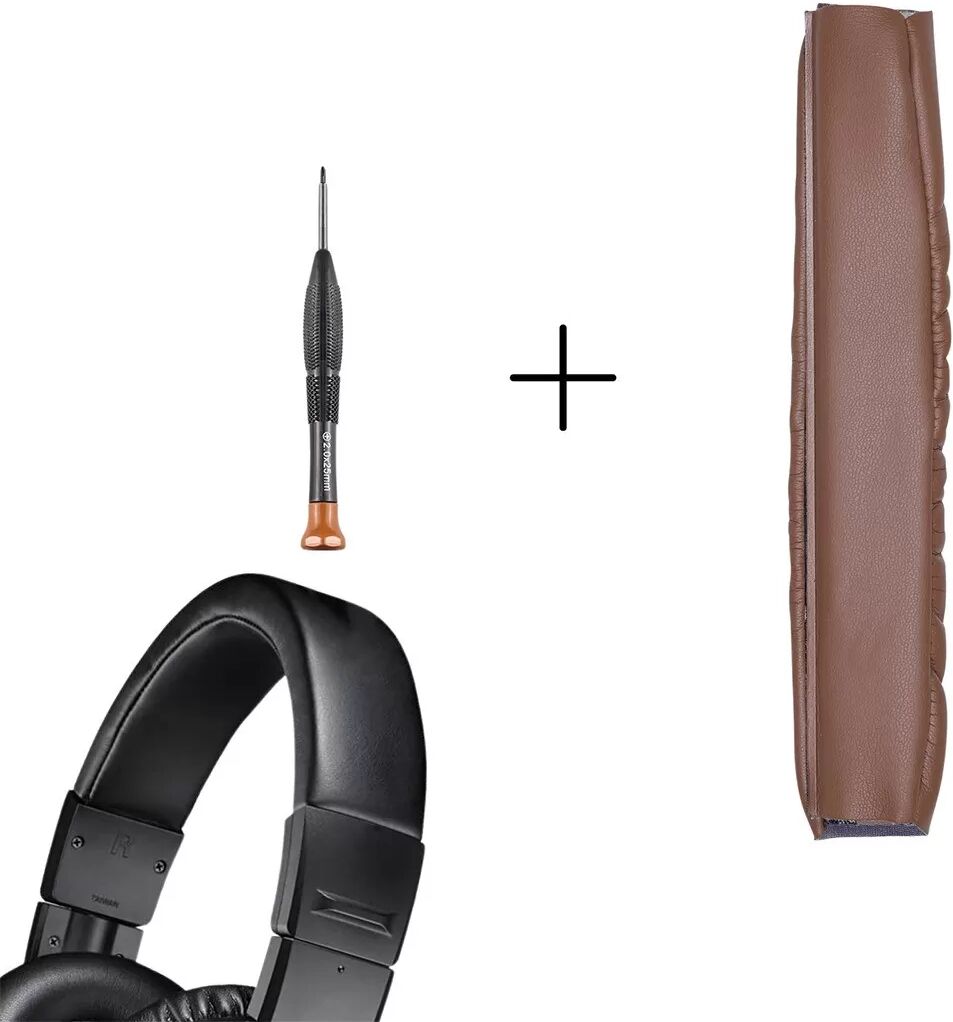 INF Protein-Leder Kopfbügelpolster kompatibel mit Audio-Technica ATH M50 Serie — Memory-Schaum-Kissen mit Schraubendreher-Set Kaffee