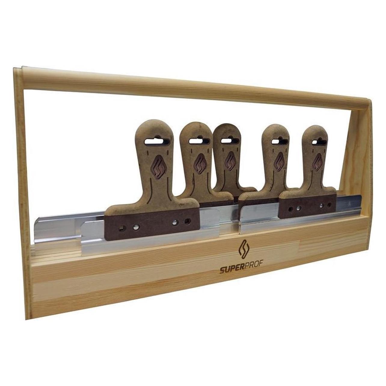 Super Prof PAK-SPM1-ALG 6-Delige Stukadoorspakket in Spackmesbak - Pure - RVS - 220-570mm (8.50 cm) (PAK-SPM1-ALG)