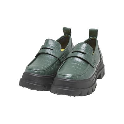Trainingsschuh BUFFALO "Buffalo aspha loafer", Damen, Gr. 41, grün (grüncroco), Kunstfaser, unifarben, Schuhe