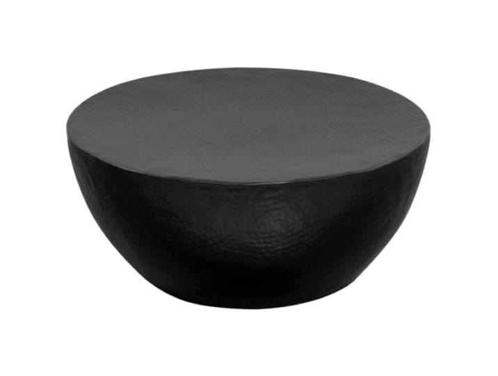 Couchtisch aus gehämmertem Aluminium 70 x 30 cm schwarz Leicht, leicht zu reinigen, modernes Design, für Wohnzimmer, Terrasse, Balkon