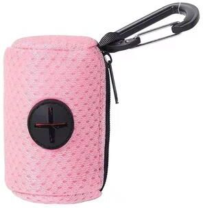 Inspire Select Dog Poop Bag Dispenser Portable Hanging Dog Waste Bag Holder For Walks & Outdoor Use pink