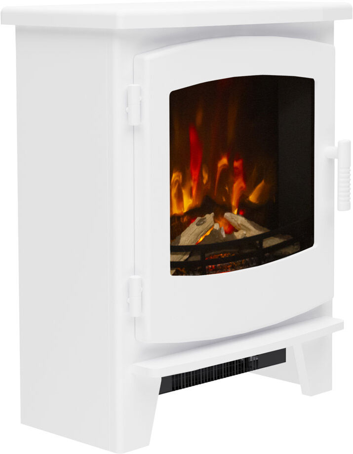 Flare Beacon Freestanding Timber Electric Stove Ash White 59.9" H x 48.6" W x 29.2" D