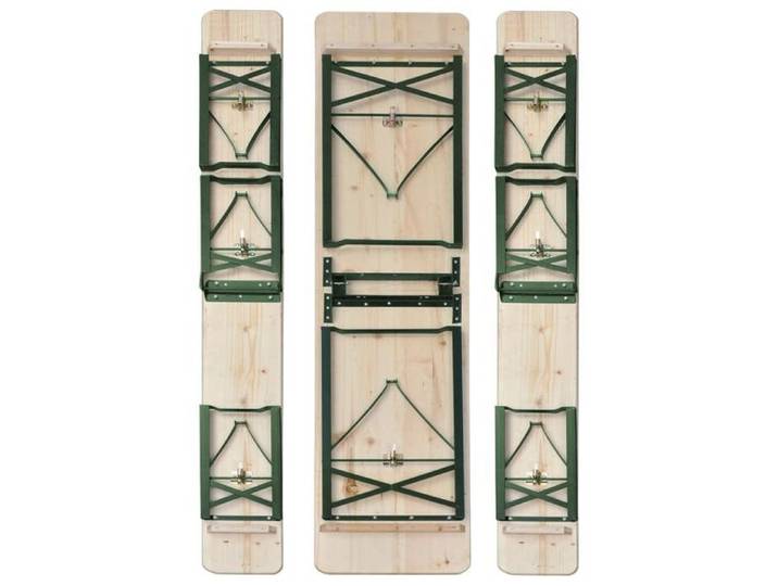 Black Friday  Table de brasserie pliable - BURKE - Pour jardin - avec 2 bancs 220 cm Bois de sapin TTT34