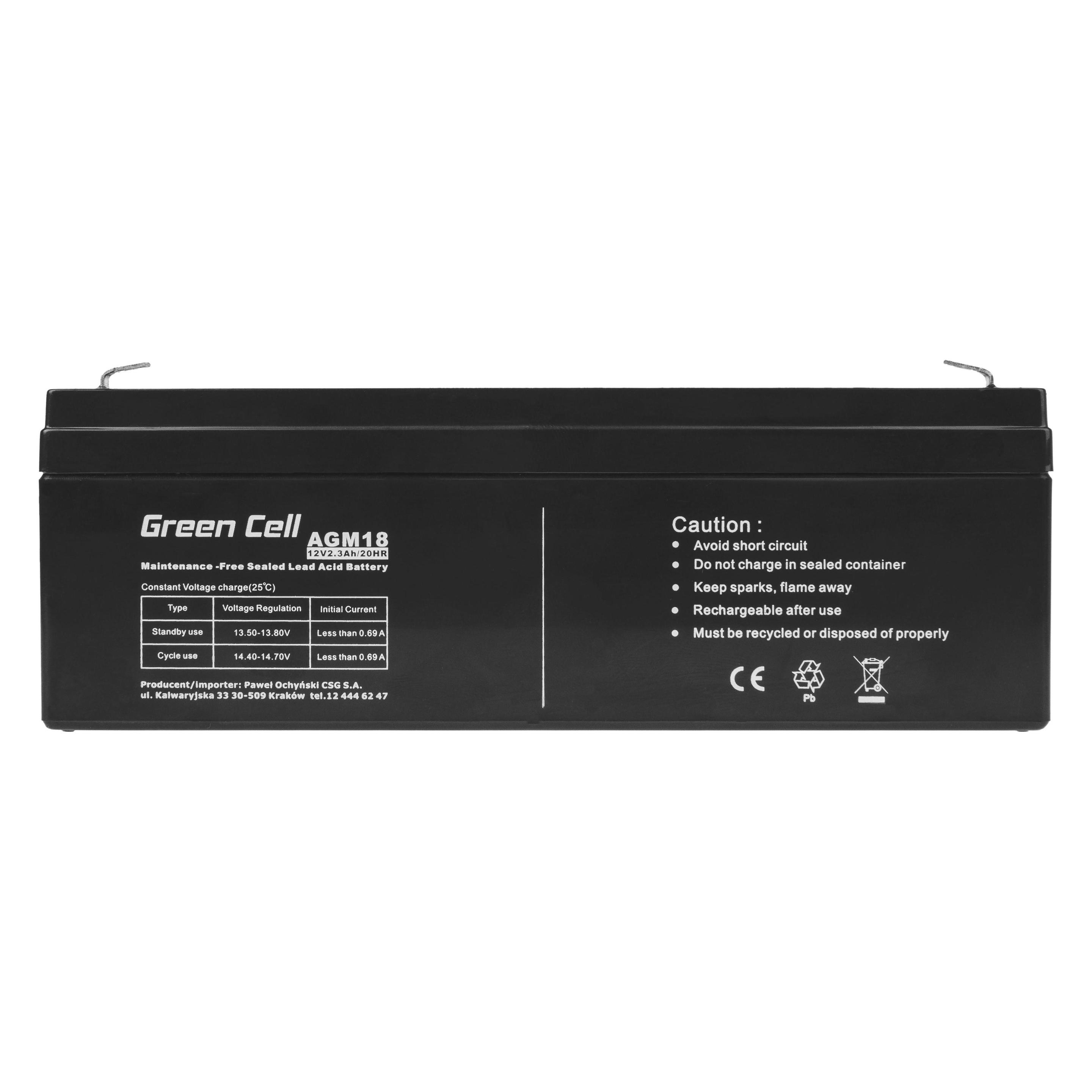 GreenCell AGM Battery 12V 2.8Ah - Batterie - 2.800 mAh (1 Stk., Gerätespezifisch, 2800 mAh) (AGM42)