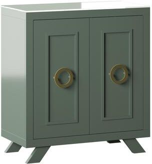 Twin Star Home Bar Cabinet with Stemware Rack