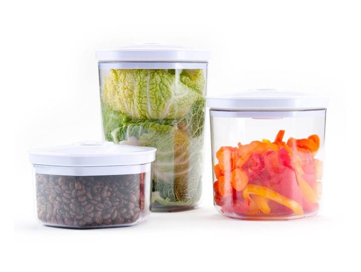 Vakuumbehälter GASTROBACK, weiss (transparent, weiß), Kunststoff, Lebensmittelaufbewahrungsbehälter, Vakuumbehälter