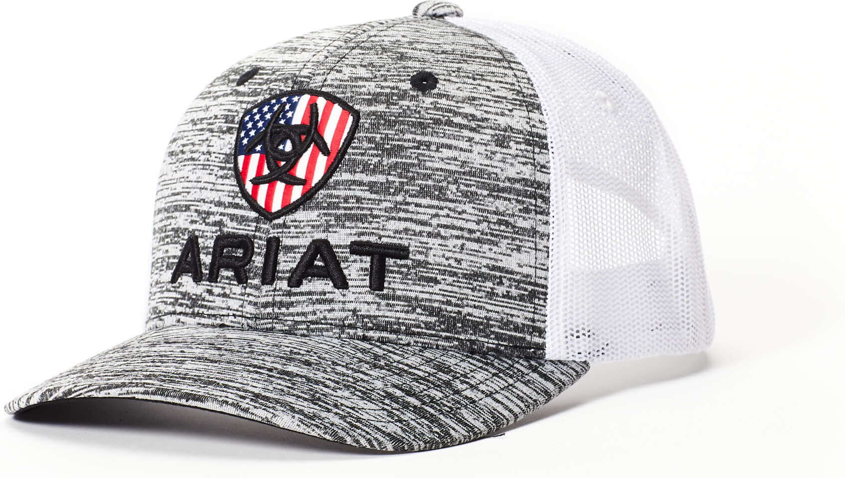 Kid's Flag Shield Mesh Snap Back Cap in Grey by Ariat