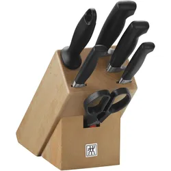 Zwilling Messerblock Set 7-tlg. bestückt Buche, Messerblock, Braun, Schwarz