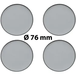 4 x Ø 76 mm Polymere Aufkleber / Chrom-Optik / Nabenkappen, Felgendeckel