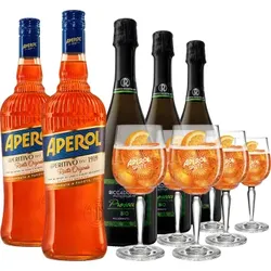 Weinpaket -  Apero - Aperol Spritz - 5 Fl. + 6 Gläser - 3.65L