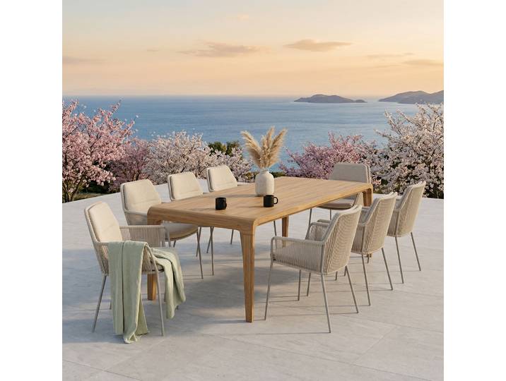 SUNS Punta/Basta Gartenmöbel-Set 9tlg. Teak 340x100cm