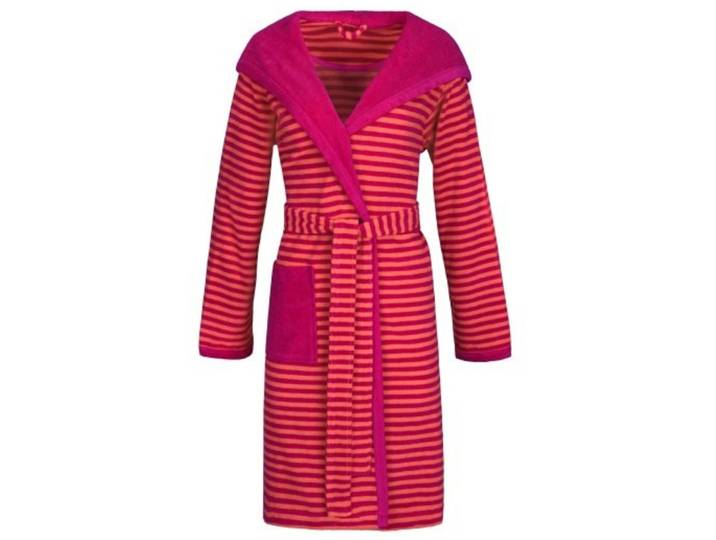 Bademantel Striped Hoody S raspberry Baumwolle S - Bademantel