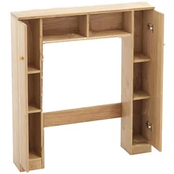 COSTWAY Toilettenschrank, Badezimmerschrank, Toilettenregal mit verstellbaren Einlegeböden, Badezimmerregal, Holz, Badezimmerschrank, freistehend
