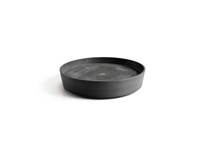 Blumentopfuntersetzer ECOPOTS SAUCER WHEELS , dunkelgrau, B:41,5cm H:9cm T:41,5cm Ø:41,5cm, Kunststoff, Untersetzer, Blumentopfuntersetzer, BxTxH: 41,5x41,5x9 cm