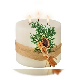 Lumineo LED Kerze batteriebetrieben 3 flammig mit Timer Wachs 15cm Weihnachtsdeko Kerzen Wachskerzen Weihnachtskerzen Warmweiß Dekokerze