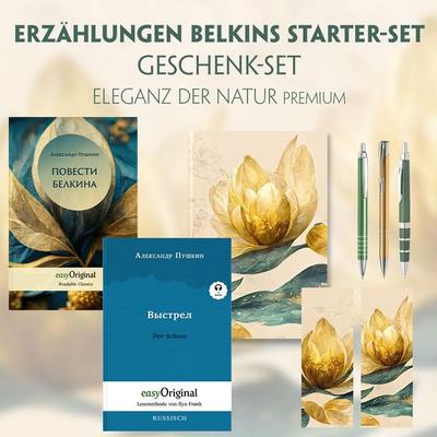 Erzählungen Belkins Starter-Paket Geschenkset - 2 Bücher (mit Audio-Online) + Eleganz der Natur Schreibset Premium, Set von , EasyOriginal Verlag,