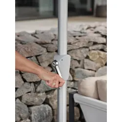Sonnenschirm Abriola von Brafab aus Aluminium und Polyester, neigbar, rund, Schwarz, Ø 270 cm